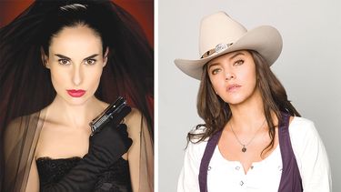 Ana Serradilla (izq.) protagoniza La viuda negra y Sara Maldonado Camelia, la texana. (UNIMAS/TELEMUNDO)
