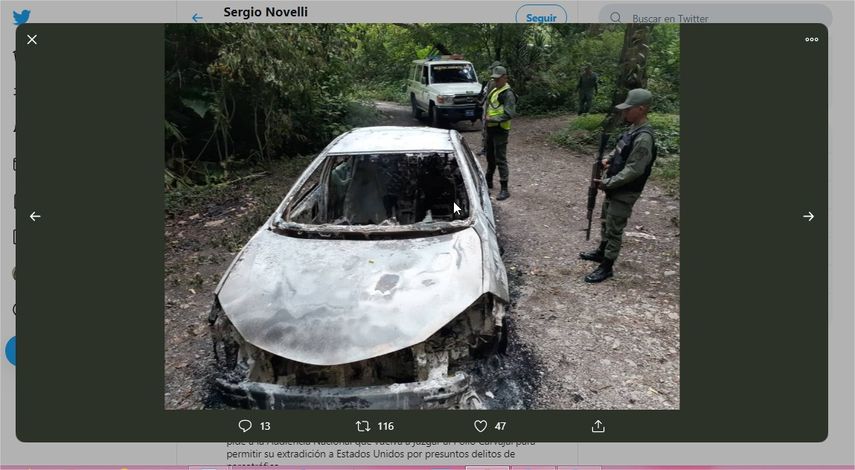 Fotograf&iacute;a publicada por el periodista&nbsp;Sergio Novelli en su cuenta oficial de Twitter el 25 de septiembre de 2019