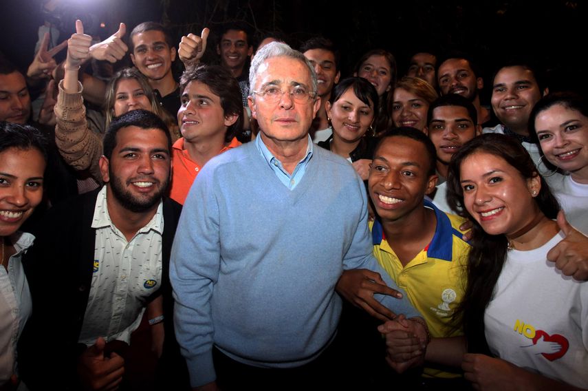 Álvaro Uribe,&nbsp;ex presidente colombiano&nbsp;y promotor de la campaña por el No para el plebiscito que buscaba refrendar el acuerdo de paz