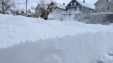 Una escena de la tormenta invernal en Buffalo, Nueva York, el 25 de diciembre de 2022.&nbsp;