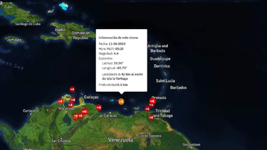 Captura de pantalla donde ocurri&oacute; el sismo&nbsp;