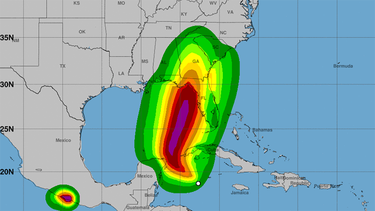 Posible trayectoria del huracán Helene.