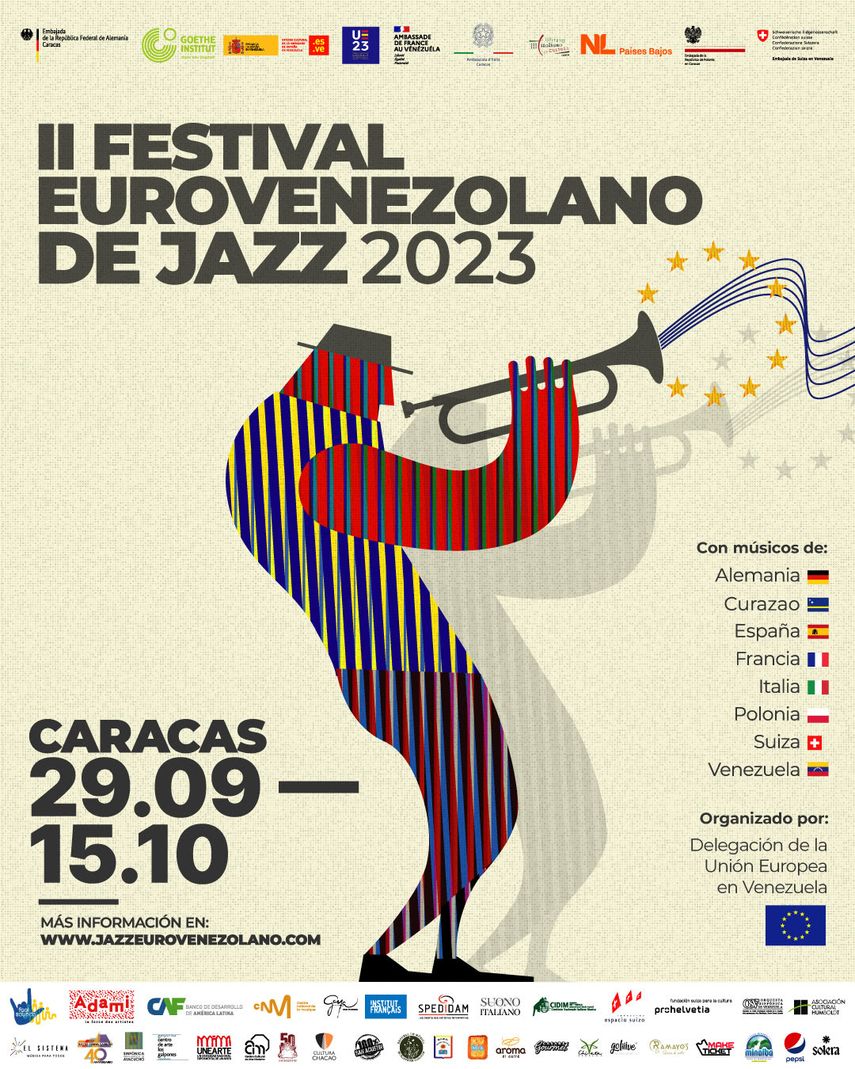 Artistas participan en el segundo Festival Eurovenezolano de Jazz en Caracas.