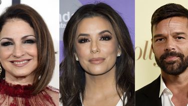 En esta combinación de fotos, Gloria Estefan, a la izquierda, Eva Longoria y Ricky Martin, quienes fungirán como anfitriones del programa Essential Heroes: A Momento Latino Event, una celebración de la cultura latina que se transmitirá el lunes 26 de octubre a las 9 p.m.