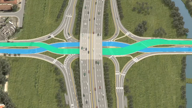 El nuevo sistema está diseñado para eliminar la necesidad de girar a la izquierda hacia las rampas de entrada de la autopista.