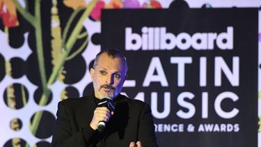 El músico español Miguél Bosé durante la pasada conferencia de los Latin Billboard, en Miami Beach.&nbsp;