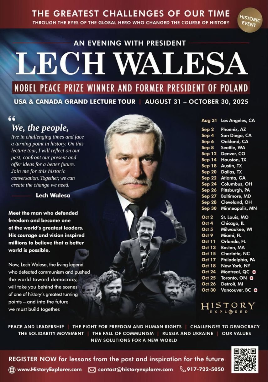 Gira de Lech Walesa por EEUU y Canadá.&nbsp;