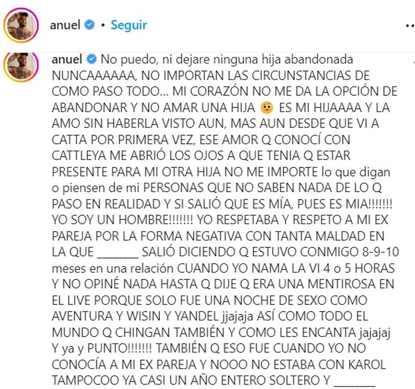 Anuel AA asegura que no le fue infiel a Yailin y Karol G.
