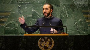 El presidente de El Salvador, Nayib Bukele, en Naciones Unidas.