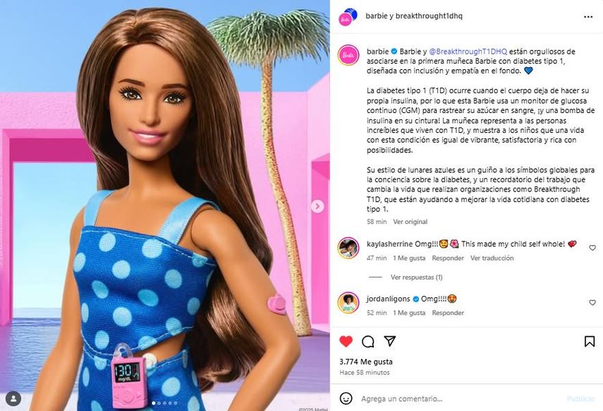 Barbie presenta su muñeca con diabetes tipo 1.&nbsp;