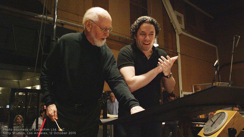 Gustavo Dudamel y John Wiliams durante la grabación de las piezas (CORTESÍA LUCASFILM Ltd LLC)