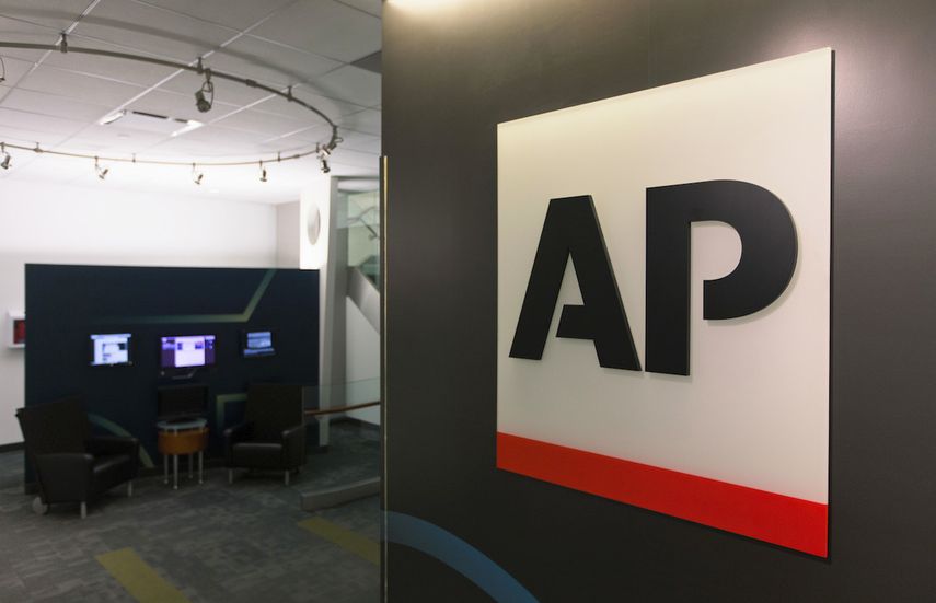 El logotipo de The Associated Press tomado el 26 de abril de 2016 en Nueva York.&nbsp;