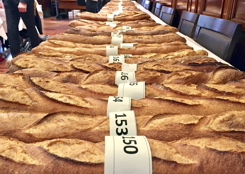 Las baguettes que 180 aspirantes han presentado hoy en París a la vigésimo tercera edición del Gran Premio de la mejor baguette de la ciudad, que se ha convertido en un clásico de la capital francesa.