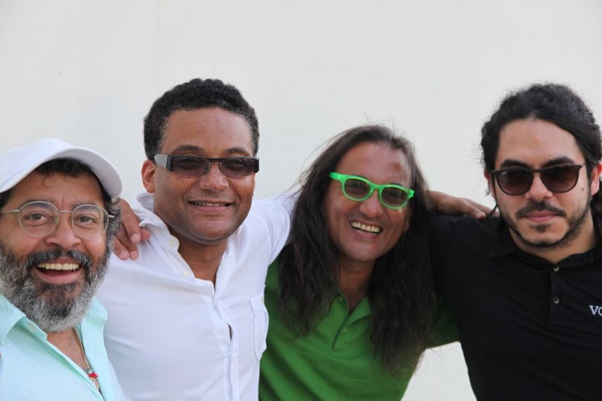 Giovanni Hidalgo, Gonzalo Rubalcaba, Horacio Hernández y José Armando Gola conforman el conjunto de jazz Volcán. (FUNDARTE). 