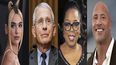 En esta combinación de fotografías la cantante Dua Lipa, el doctor Anthony Fauci, Oprah Winfrey, y Dwayne The Rock Johnson, quienes son algunos de los ganadores de los Premiso Webby a lo mejor del contenido y creadores del internet.&nbsp;