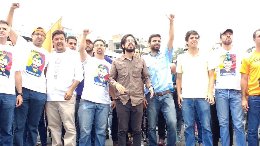 Parte de la dirigencia opositora que encabezó marcha hacia la cárcel de Ramo Verde.&nbsp;