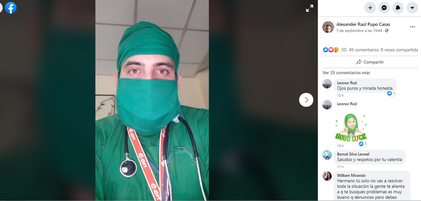 Fotograf&iacute;a publicada por el doctor&nbsp;&nbsp;Alexander Ra&uacute;l Pupo Casas en su cuenta de Facebook.