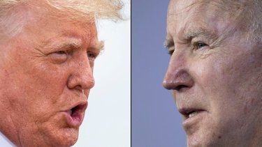 El expresidente estadounidense Donald Trump y el presidente estadounidense Joe Biden.