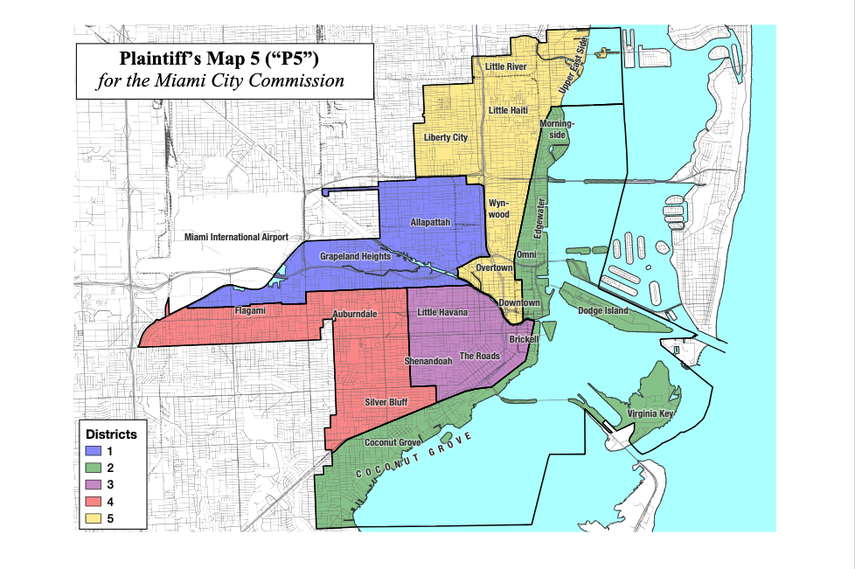 Este el mapa adoptado por la Comisión de Miami.&nbsp;