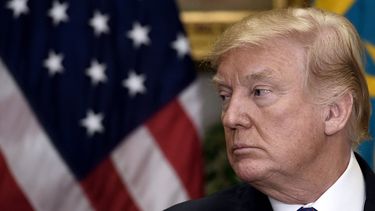 El presidente Donald Trump es visto durante una rueda de prensa en la Casa Blanca este 16 de enero de 2017.
