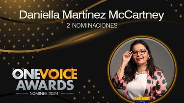 La comunicadora social y locutora venezolana Daniella Martínez McCartney compite en los premios One Voice Awards 2024.