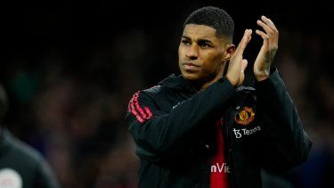 Marcus Rashford del Manchester United tras el partido contra Fulham por los cuartos de final de la Copa FA, el 19 de marzo de 2023. 