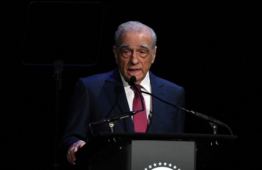 El director de cine estadounidense Martin Scorsese habla en el escenario promocionando Asesinos de la luna de flores durante la presentación de Paramount Pictures en CinemaCon 2023, la convención oficial de la Asociación Nacional de Propietarios de Teatros, en el Coliseo del Caesars Palace en Las Vegas, el 27 de abril de 2023.