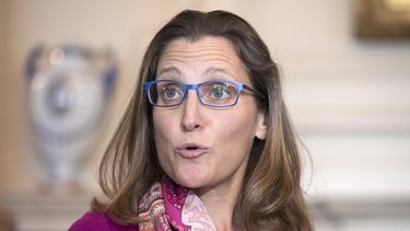 Fotografía de archivo de la ministra de Relaciones Exteriores de Canadá, Chrystia Freeland.