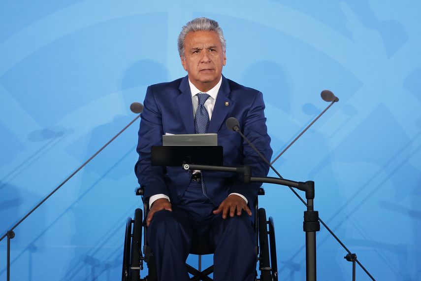 En esta fotograf&iacute;a de archivo del 23 de septiembre de 2019, el presidente ecuatoriano Len&iacute;n Moreno habla ante la Cumbre sobre la Acci&oacute;n Clim&aacute;tica en la Asamblea General de las Naciones Unidas, en la sede de la ONU.&nbsp;