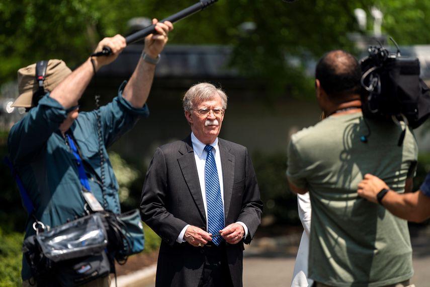 El asesor de Seguridad Nacional de la&nbsp;Casa&nbsp;Blanca, John Bolton, durante una conferencia de prensa sobre la situación de Venezuela en la&nbsp;Casa Blanca.