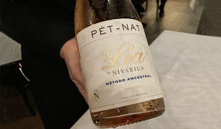 Vino rosado espumoso, Lía de Nivarius Pét-Nat, 100% garnacha tinta, La Rioja.