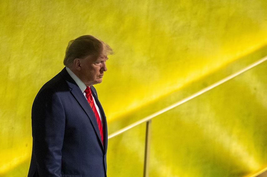 El presidente Donald Trump se alista para hablar ante la 74&ordf; sesi&oacute;n de la Asamblea General de las Naciones Unidas en la sede de la ONU, el martes 24 de septiembre de 2019.&nbsp;