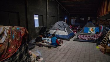 Albergue El Barretal, donde fueron reubicados los migrantes centroamericanos de la caravana de migrantes, en la ciudad de Tijuana.