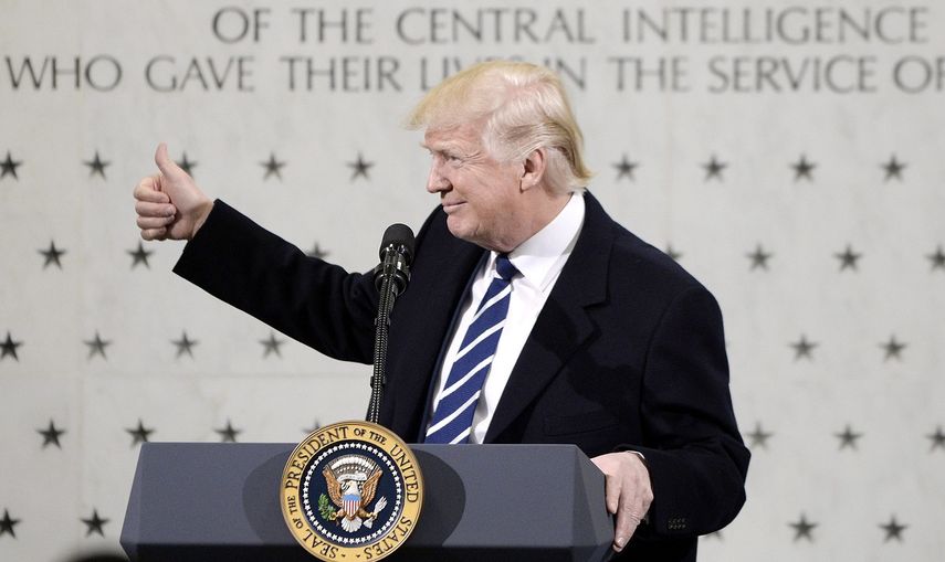 El presidente de EEUU, Donald J.&nbsp;Trump, durante su discurso ante 300 efectivos de la CIA en Langley, Virginia, el 21 de enero de 2017.