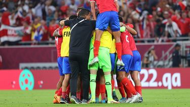 La selección de Costa Rica celebra el triunfo del repechaje ante Nueva Zelanda