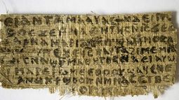 El trozo de papiro que  contiene la oración en copto, “Jesús dijo, mi esposa…” podría haber sido escrito entre los siglos VII y IX, según un estudio científico. (EFE)