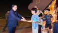 El ministro de Asuntos Exteriores, Unión Europea y Cooperación en funciones, José Manuel Albares, recibe al segundo avión militar procedente de Israel, en la Base Aérea de Torrejón de Ardoz.