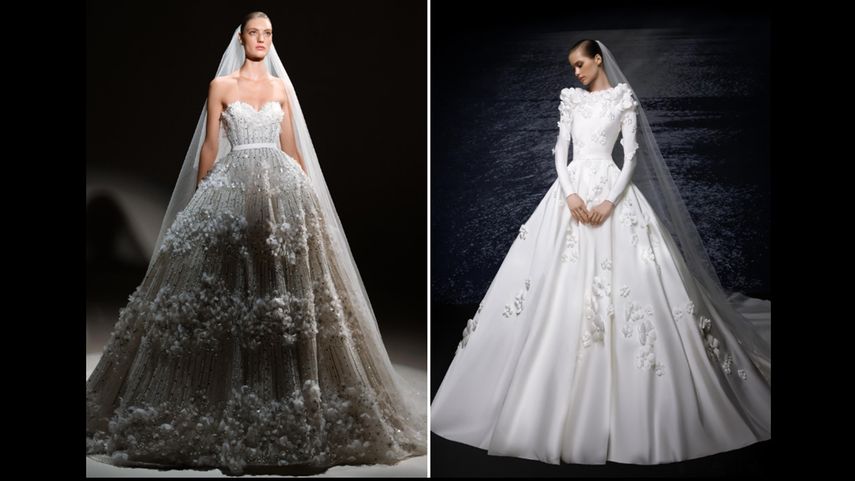 El diseñador libanés Elie Saab presenta su colección de novias primavera 2024.