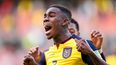 Félix Torres de Ecuador celebra tras anotar contra Paraguay durante el partido de fútbol de clasificación sudamericano para la Copa Mundial de la FIFA Catar 2022&nbsp; &nbsp; Dolores Ochoa / AFP / POOL