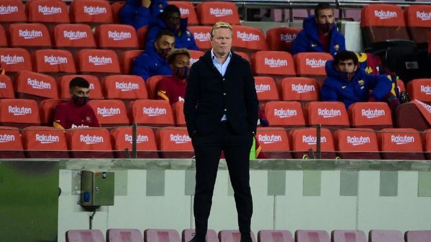 El entrenador holandés de Barcelona, Ronald Koeman, durante el partido de fútbol de la Liga española.&nbsp;
