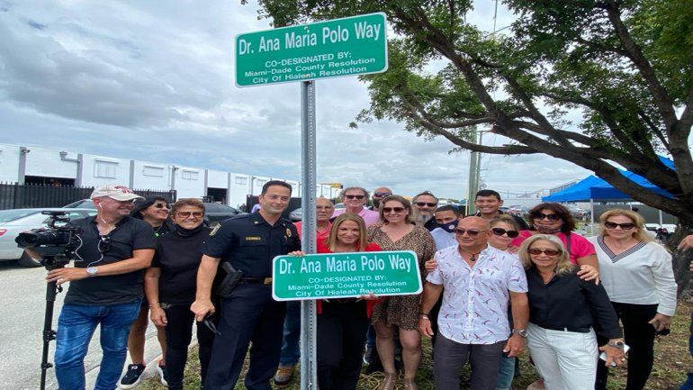 Calle en Hialeah recibe nombre de la Dra. Ana María Polo Way.