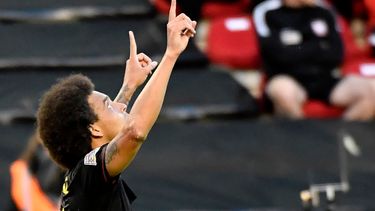 En foto del 8 de junio del 2022, el belga Axel Witsel celebra tras anotar ante Polonia en el encuentro de la UEFA Nations League. El miércoles 6 de julio del 2022, Witsel firma por un año con el Atlético de Madrid.