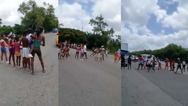 Protesta en la Autopista Nacional de Cuba este martes 2 de agosto.&nbsp;