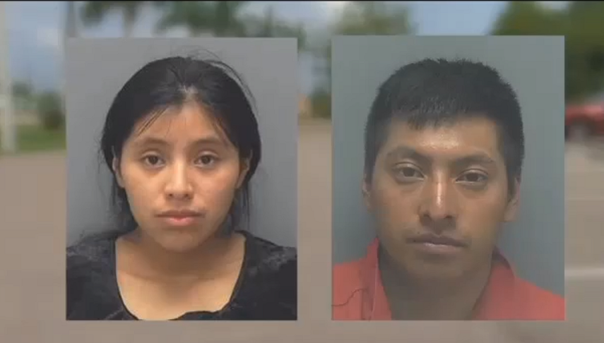 Hilberto Gaspar-Miguel, de 27 años, y María López-Simón, de 17, fueron arrestados este martes por la Policía del condado de Lee y acusados de dos cargos de negligencia infantil.&nbsp;