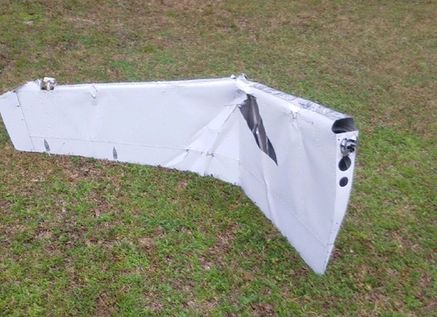 Parte del pequeño avión siniestrado en el condado de Blount, Alabama.&nbsp;