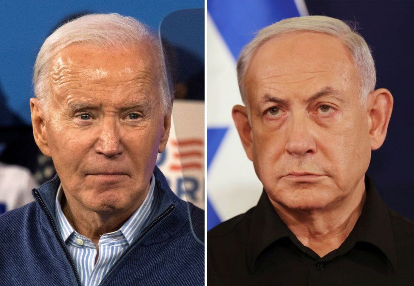 El presidente Joe Biden y el primer ministro israelí Benjamin Netanyahu.