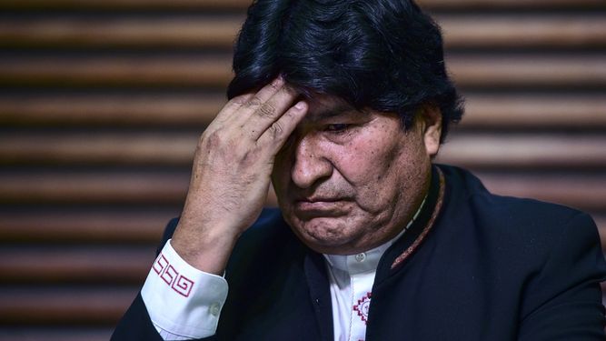 Fotografía del 21 de febrero de 2020 del expresidente boliviano Evo Morales durante una conferencia de prensa en Buenos Aires, Argentina.