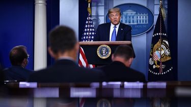 El presidente de Estados Unidos, Donald Trump, durante una conferencia en la Casa Blanca.