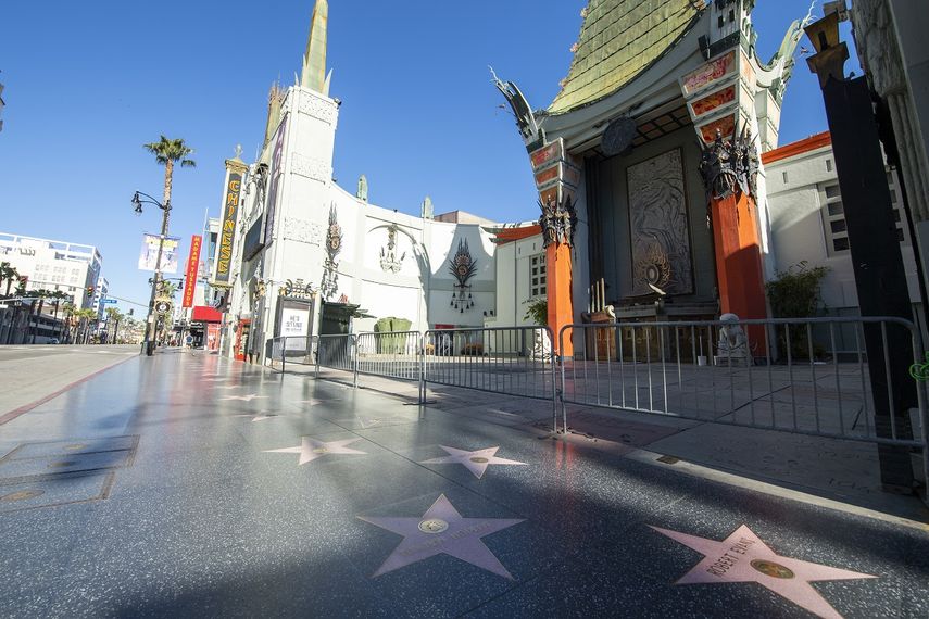 El Boulevard de Hollywood completamente vac&iacute;o en tiempos de COVID-19.