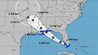 Proyección de la trayectoria de la tormenta tropical Gordon, acorde al informe del National Hurricane Center.